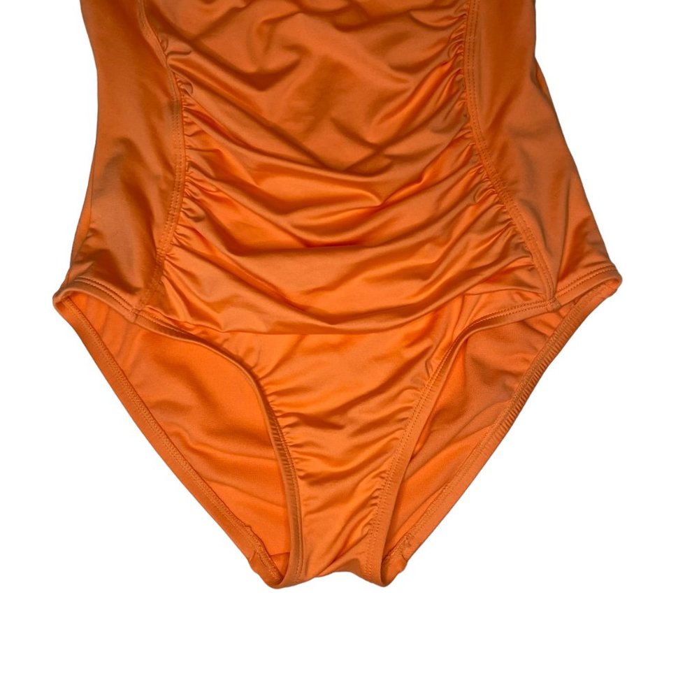 Liz Claiborne Orange Ruched Waist One Piece Swimsuit Bathing suit - Picture 9 of 11